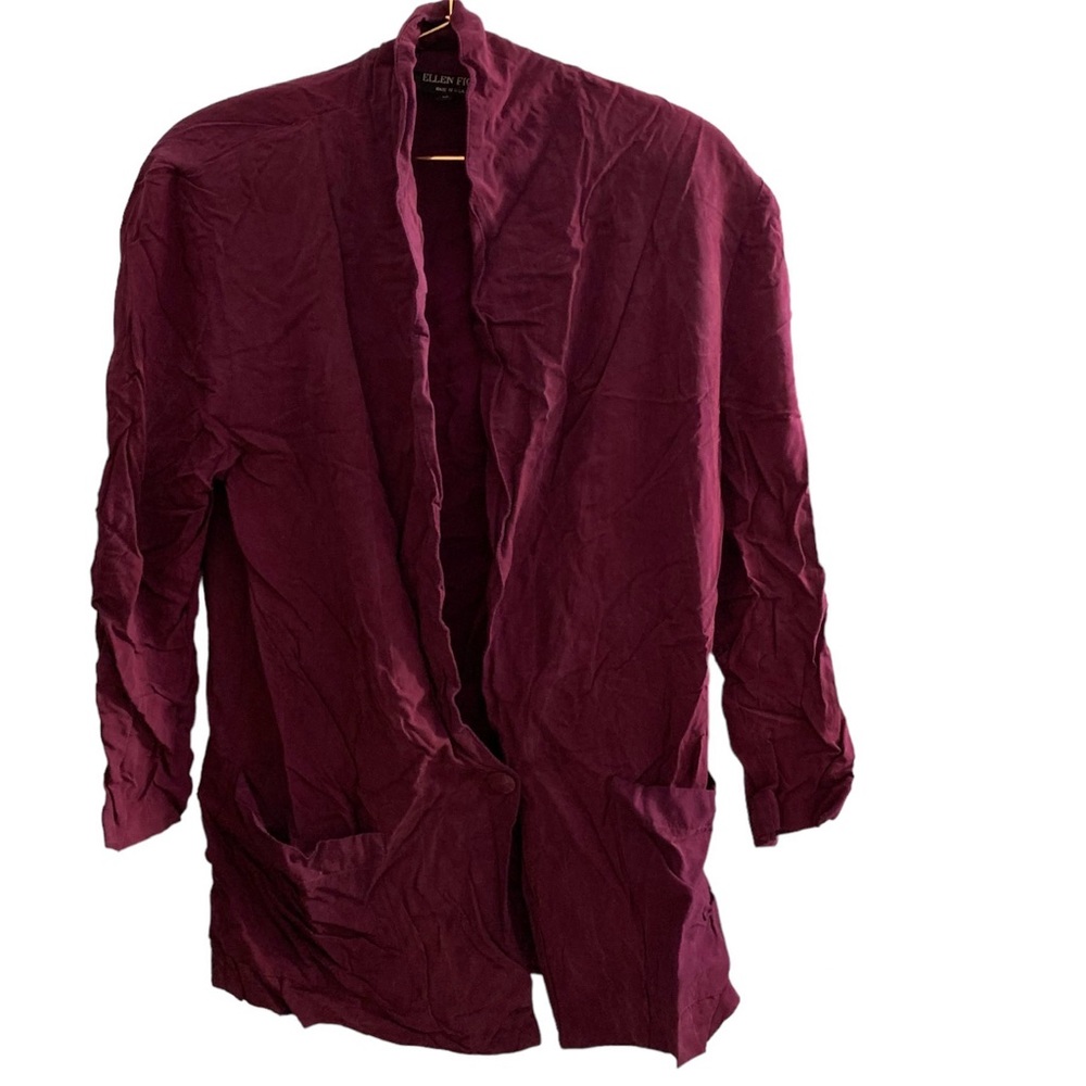 5 for 20 Ellen Figg vintage purple button down blazer W/ shoulder pads